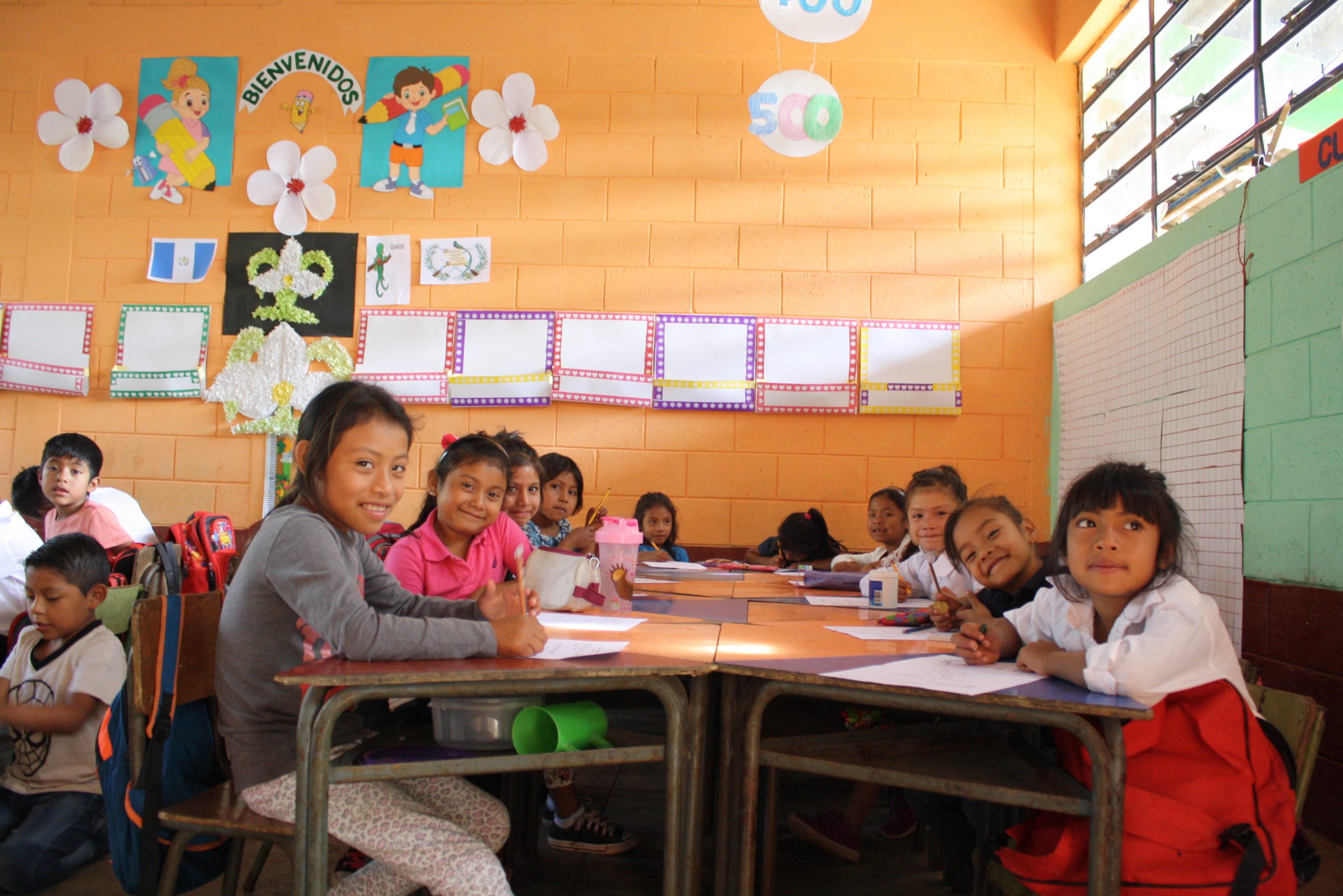 Een klas voor kinderen in Guatemala.