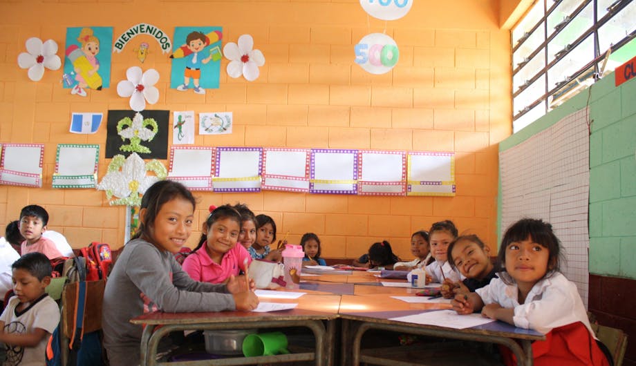 Een klas voor kinderen in Guatemala.