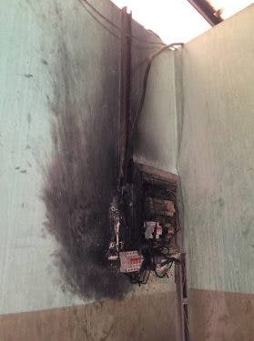 Een ontplofte generator na cycloon Idai in ziekenhuis Tanzania.