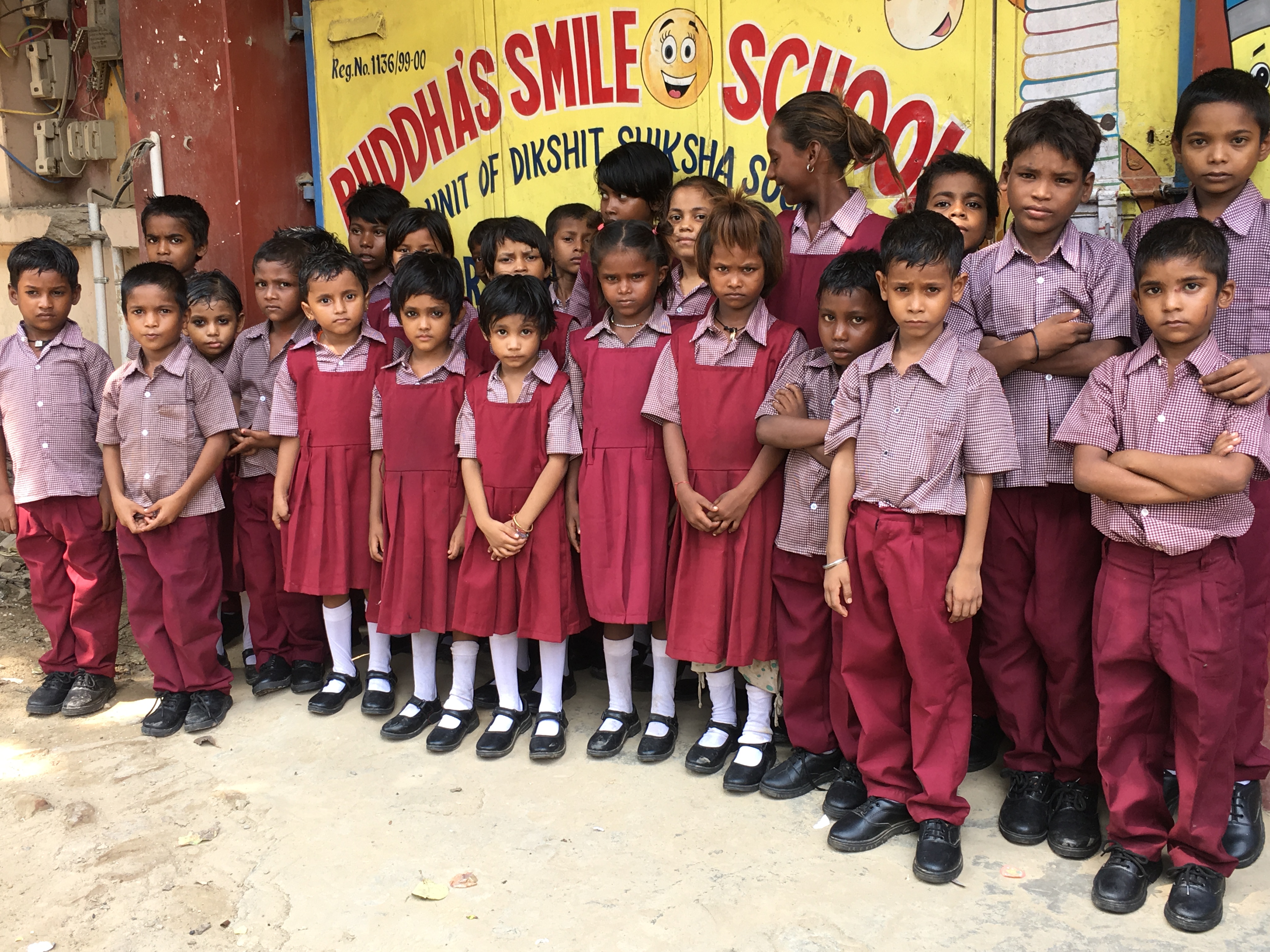 Een klas kinderen van een school in India.