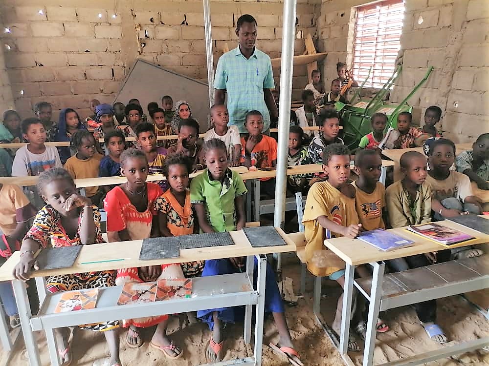 Kinderen op school in Burkina Faso