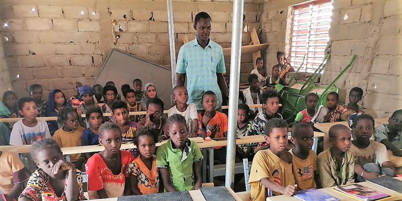Kinderen op school in Burkina Faso