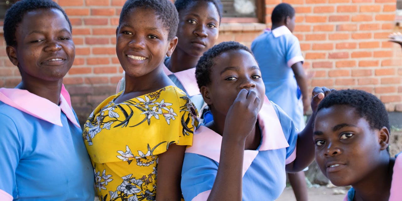 Een groep scholieren in Malawi.