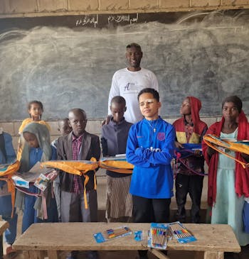 Groep schoolkinderen in Tsjaad.