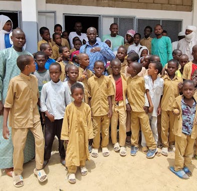 Groep schoolkinderen in Tsjaad.