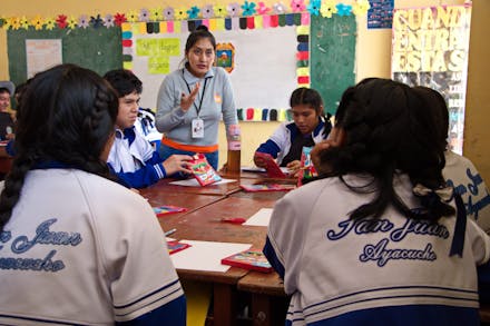 Kinderen in Peru krijgen les in seksuele voorlichting